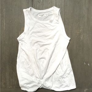 Abercrombie kids white tank top with tie up